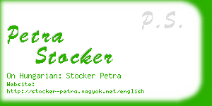 petra stocker business card